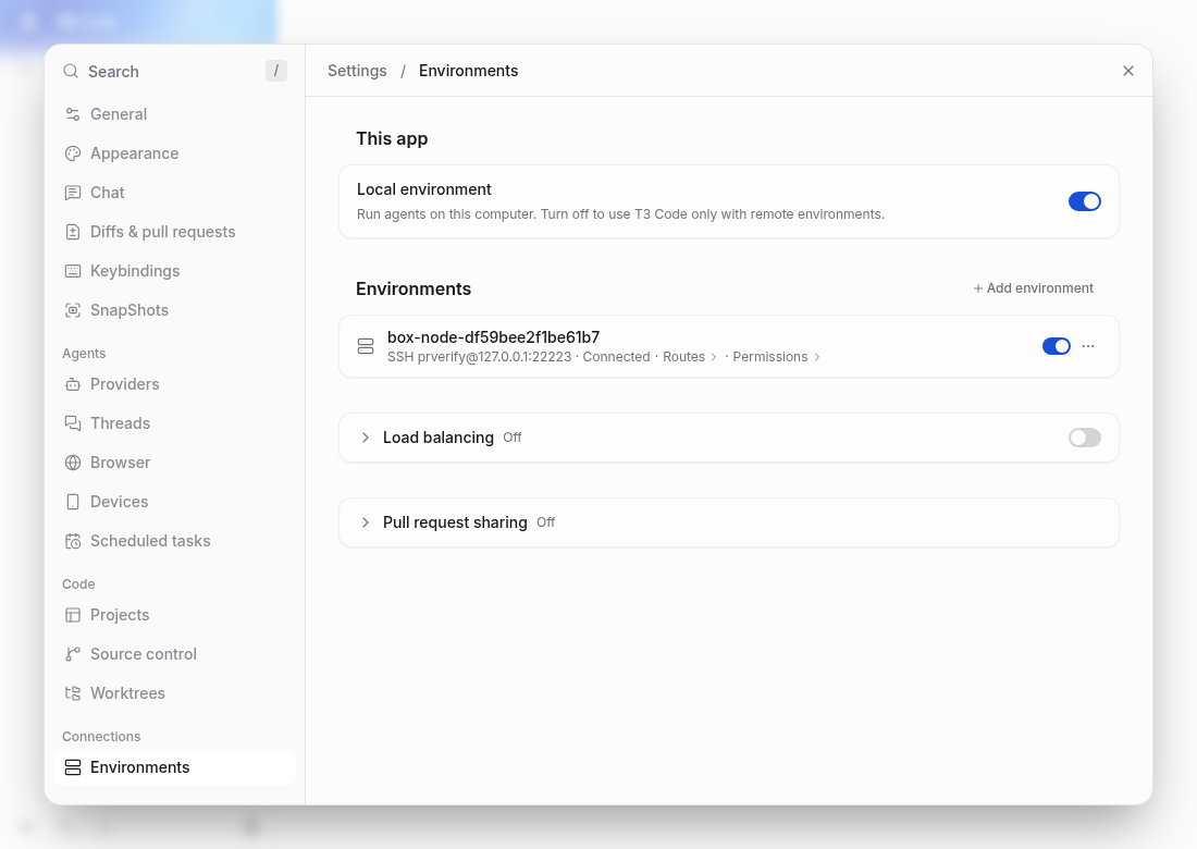 main desktop successfully connected over SSH