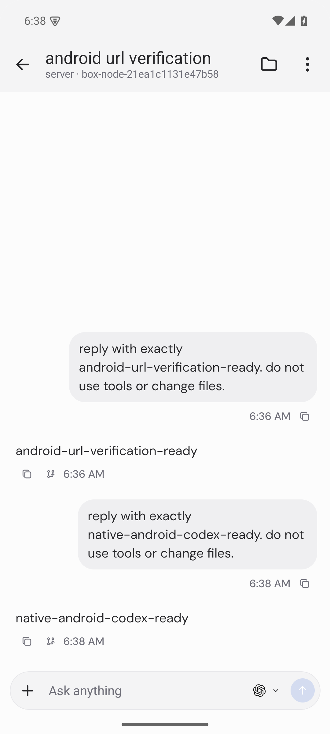 native android client completes real codex turns