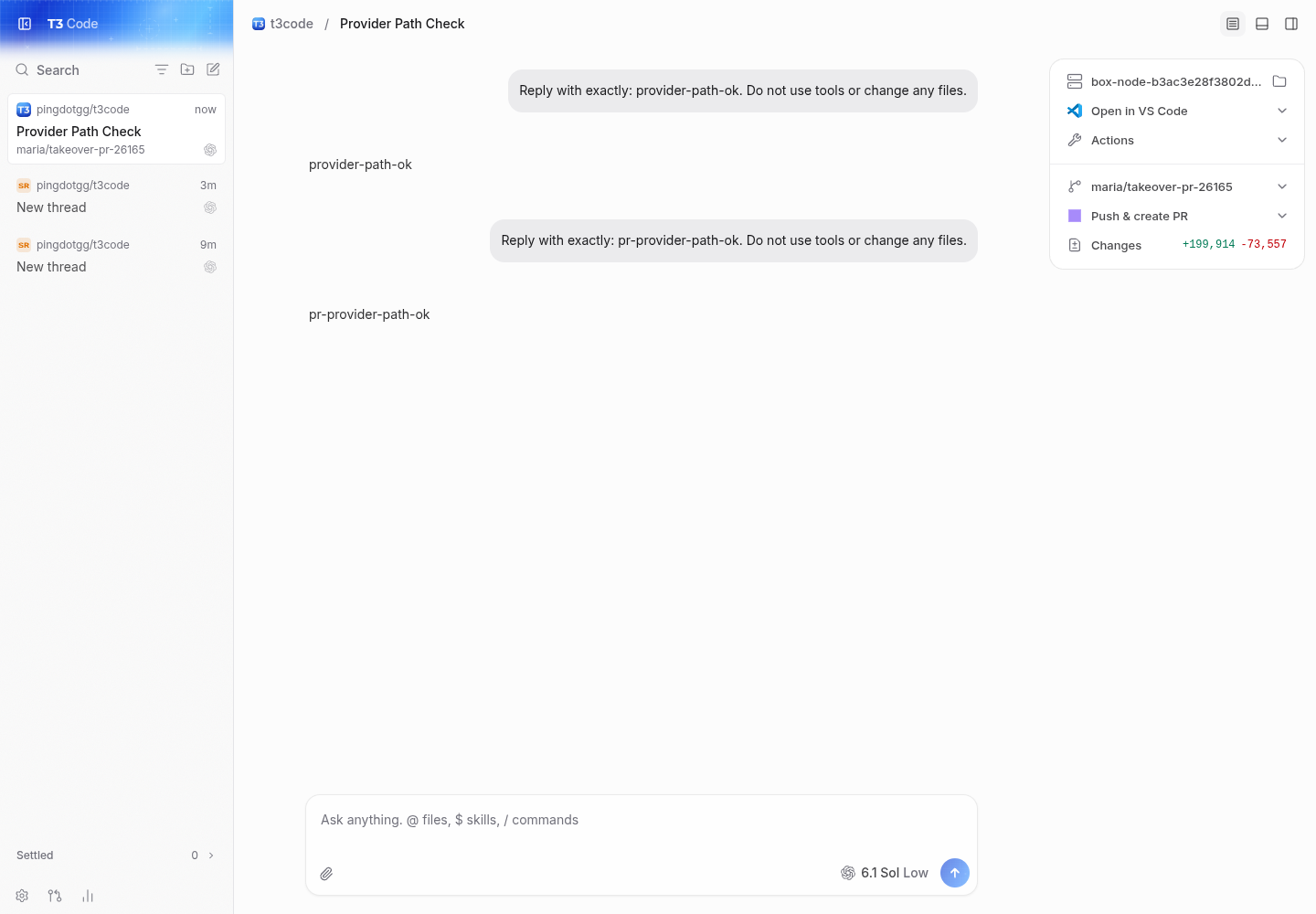 real codex replies in the pr client