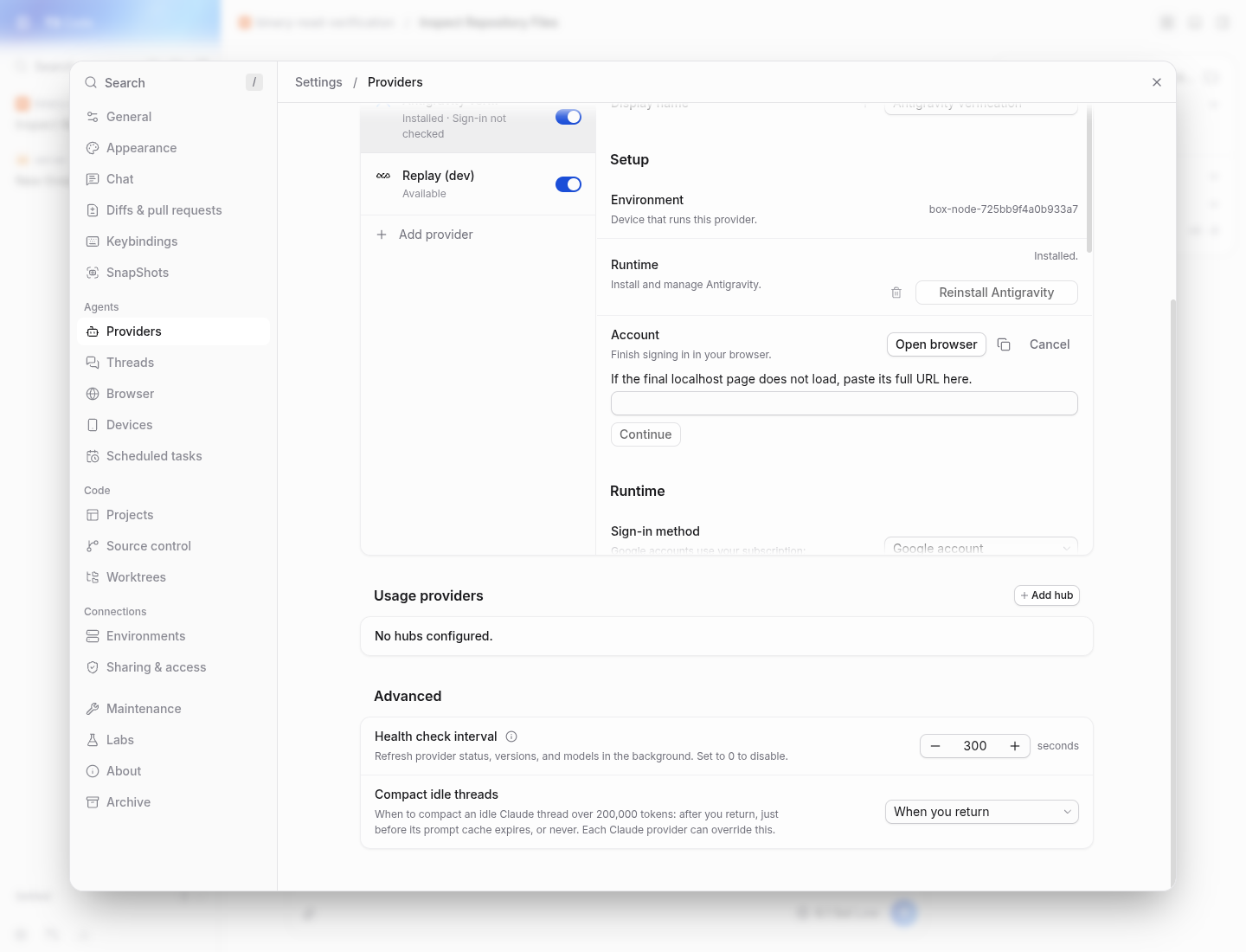 installed antigravity blocked on google authentication