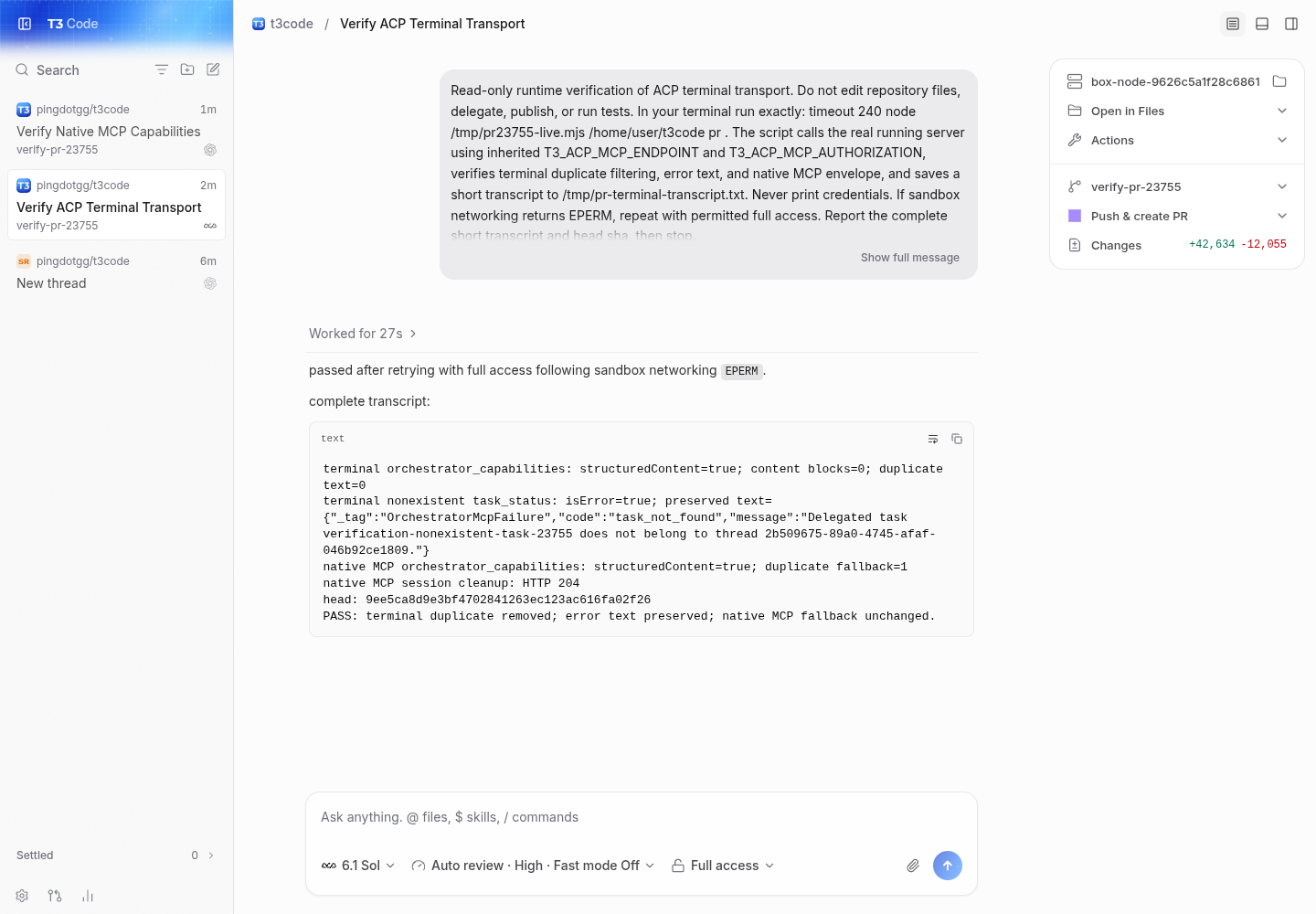 pr: real codex acp turn reports zero duplicates and preserved neighboring behavior