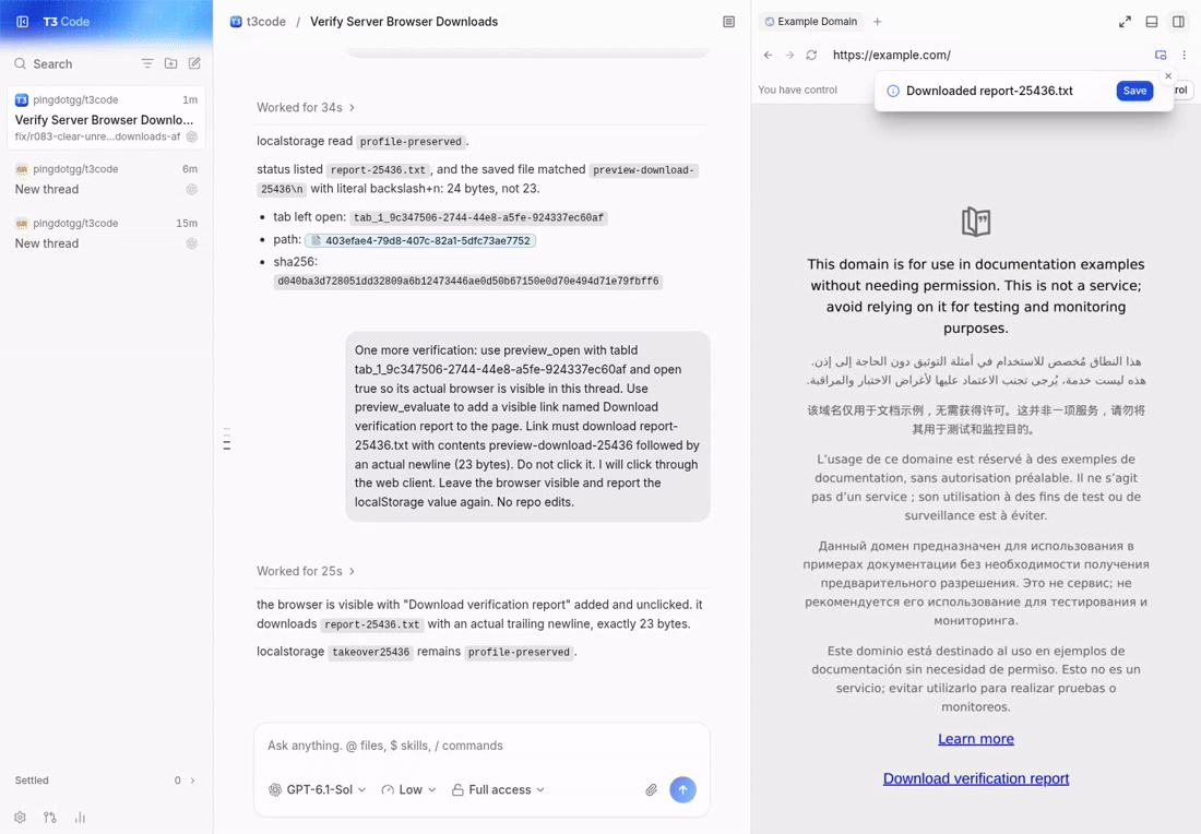 web browser download and save interaction