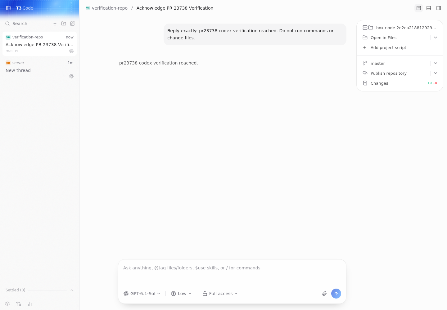real codex gpt-6.1-sol response in the pr dev app