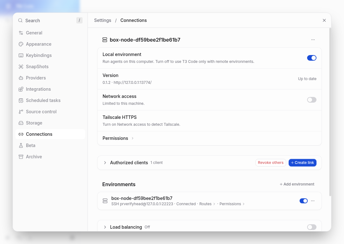 PR desktop successfully connected over SSH