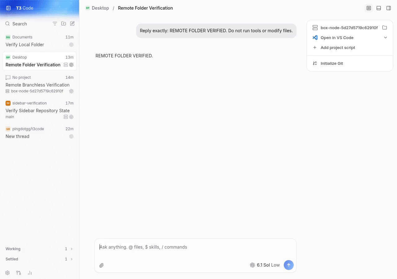 real codex turns and sidebar verification