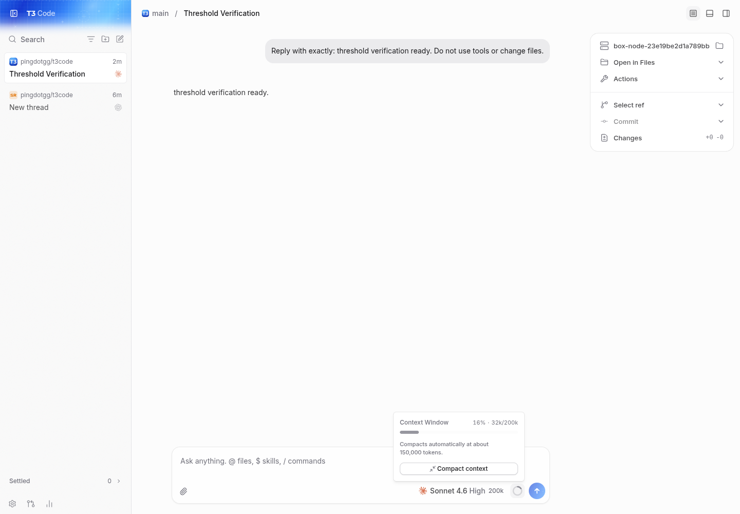 main: 150000 setting incorrectly reports a 150000-token threshold