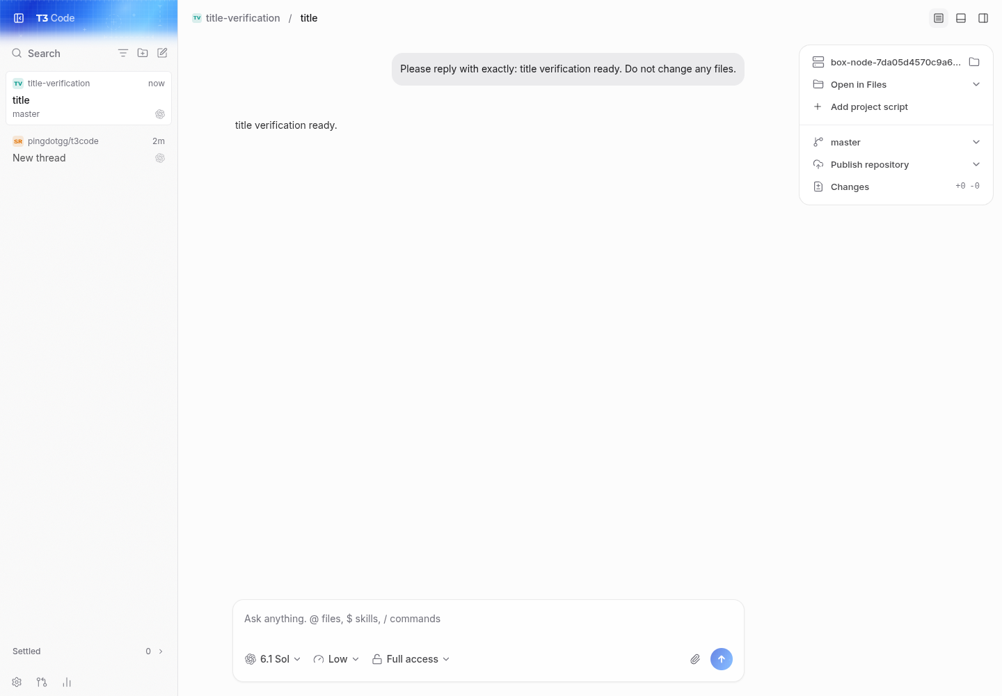 main replaces the useful thread title with the real provider placeholder