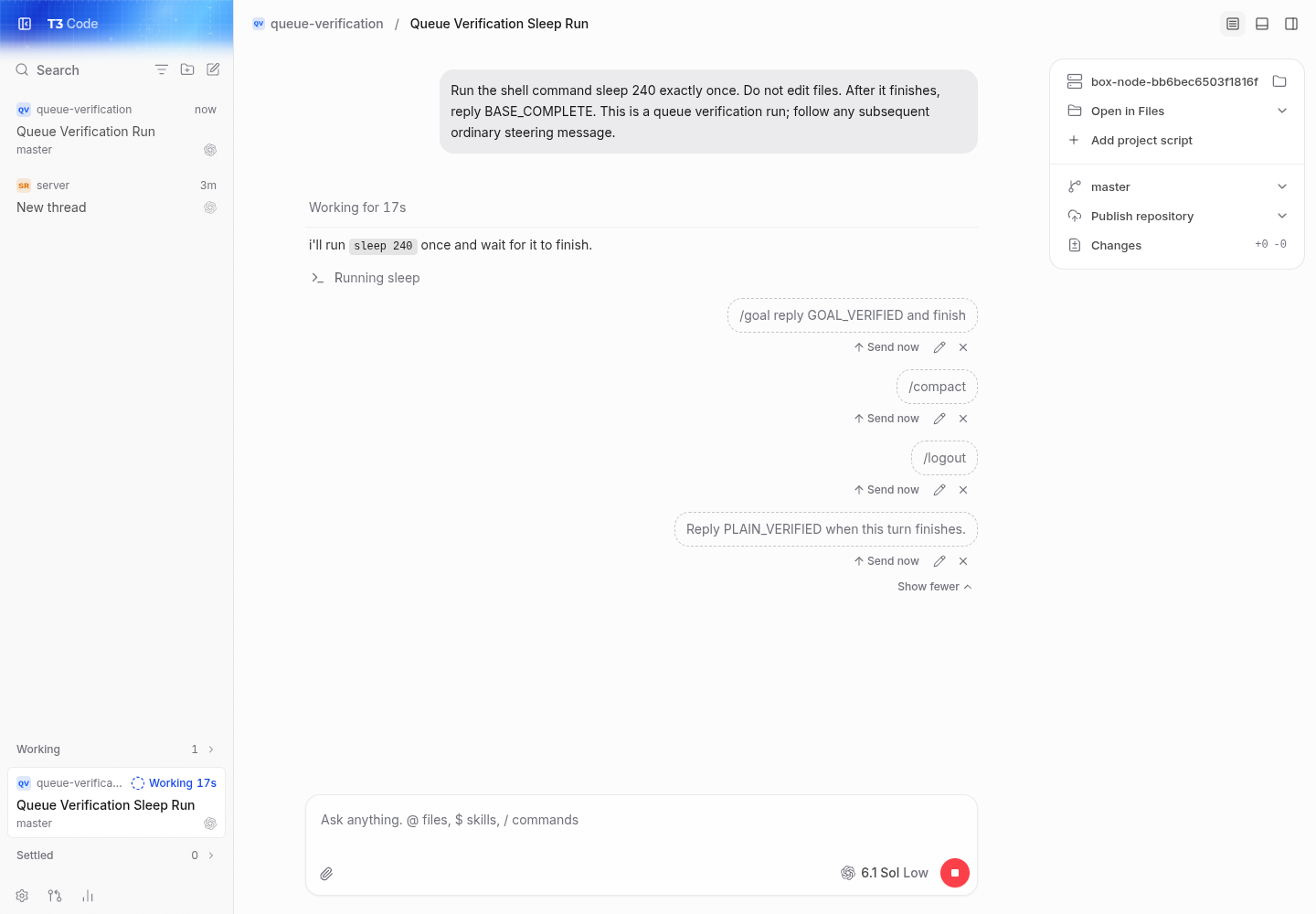 main exposes enabled actions for the standalone commands