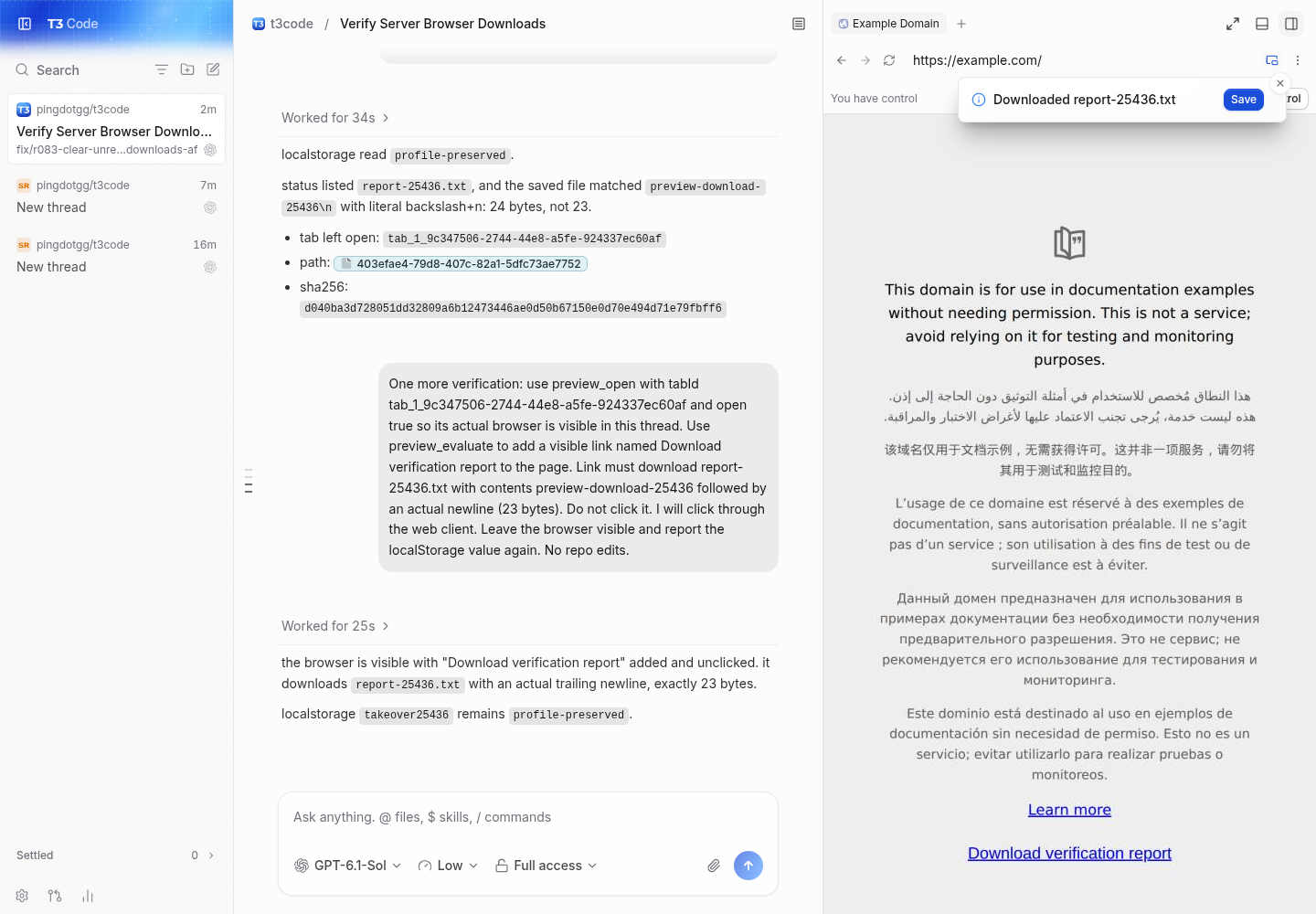 real web client download toast and save action