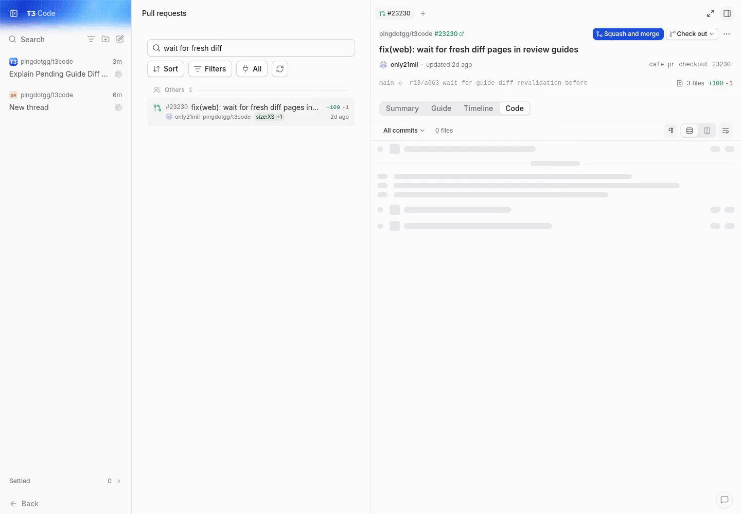 real refresh opens Guide, waits, then renders code