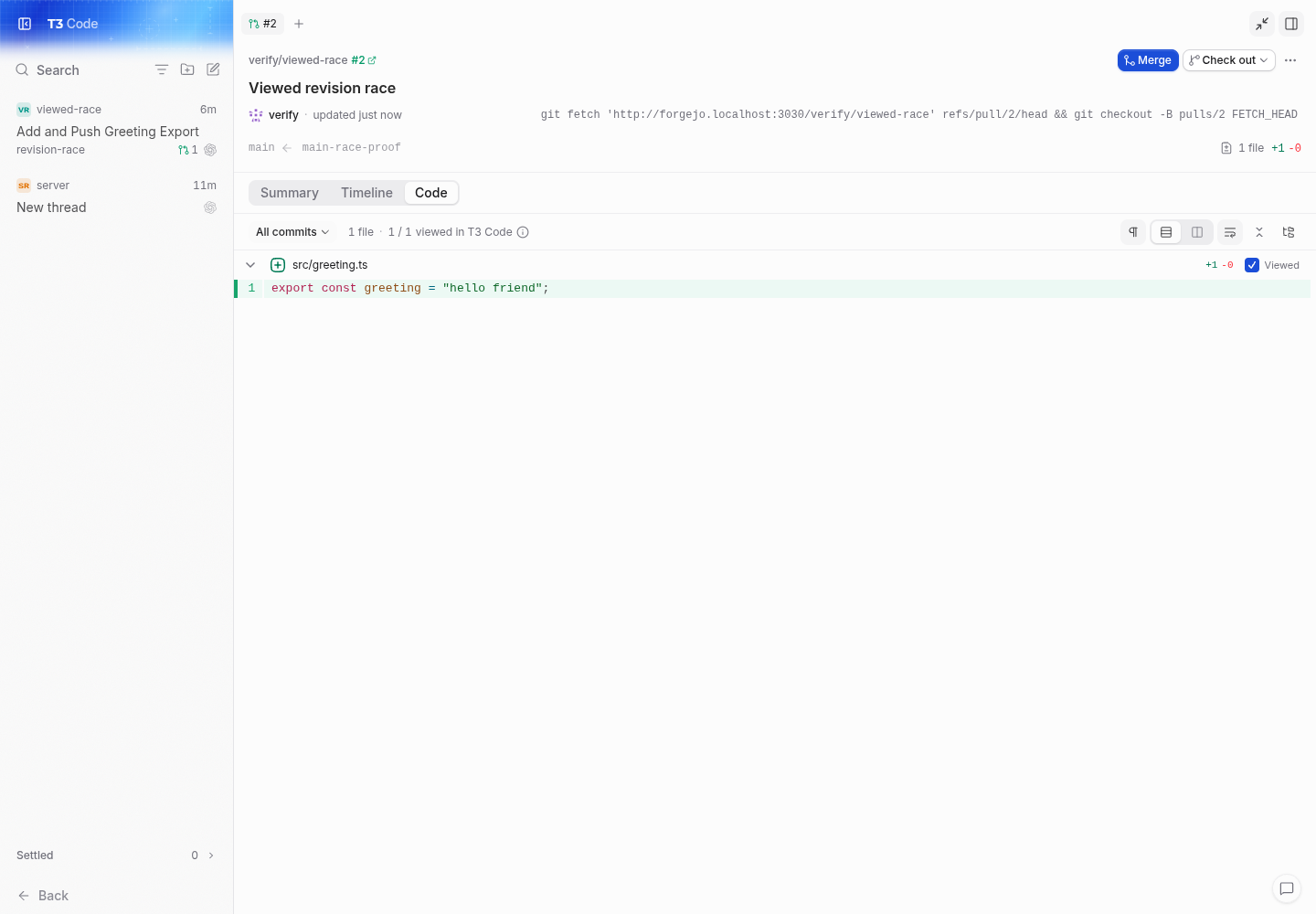 main incorrectly shows the unseen hello friend revision as viewed