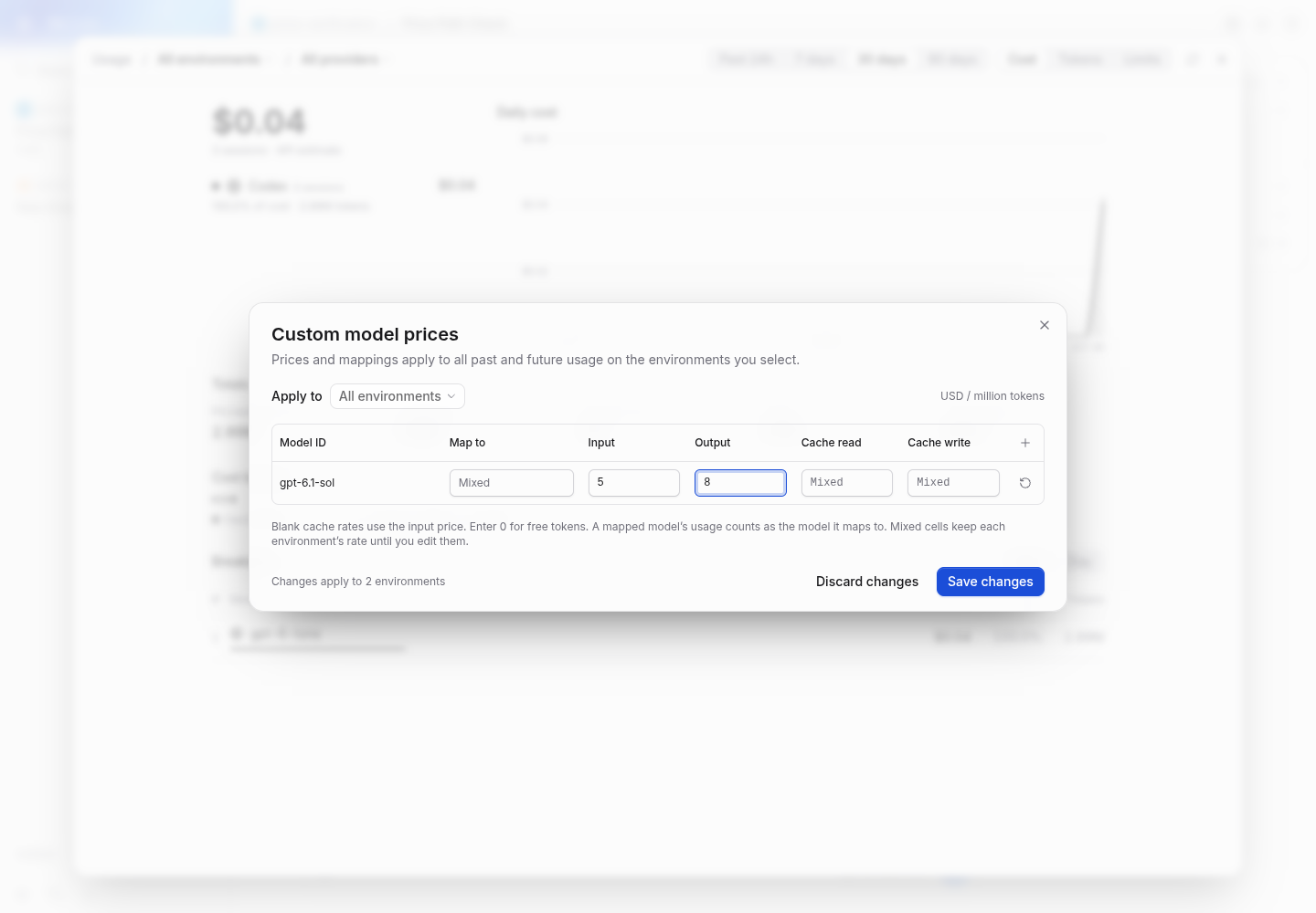 main allows a mixed-mapping price edit