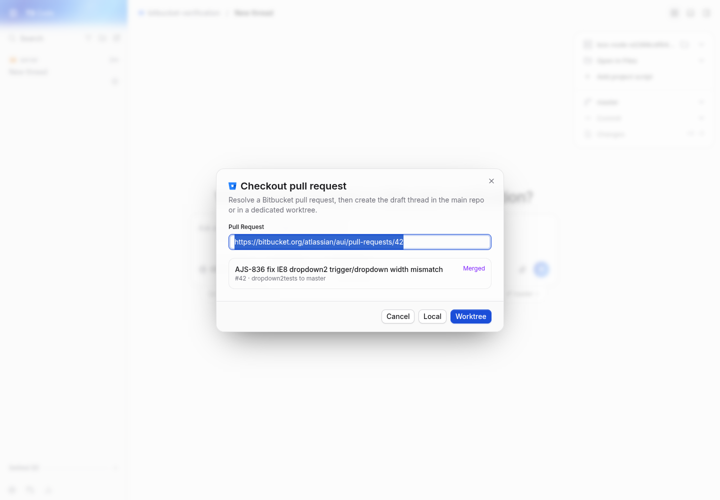 fixed checkout dialog resolves the correct aui pull request