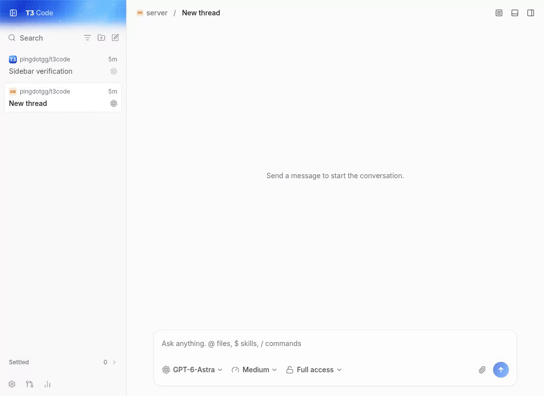 completed codex turn, settings and usage navigation, and return to the conversation