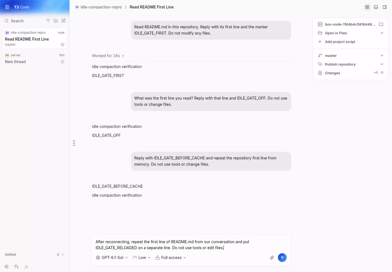 pr: real codex follow-up after reconnect, preserving conversation context