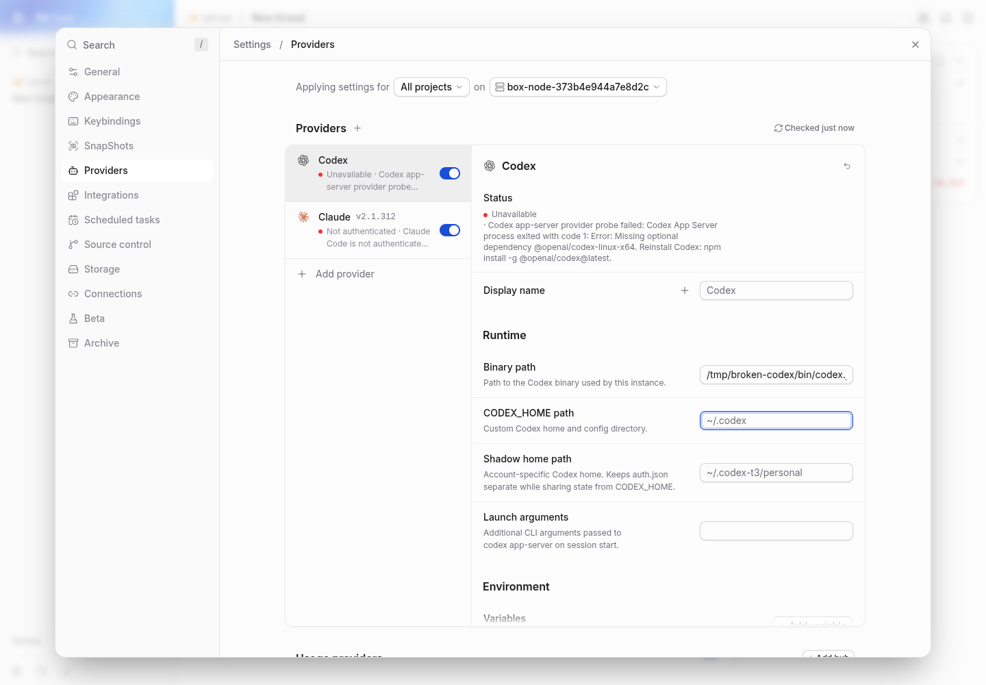 pr: the same launcher exposes its missing dependency and reinstall command