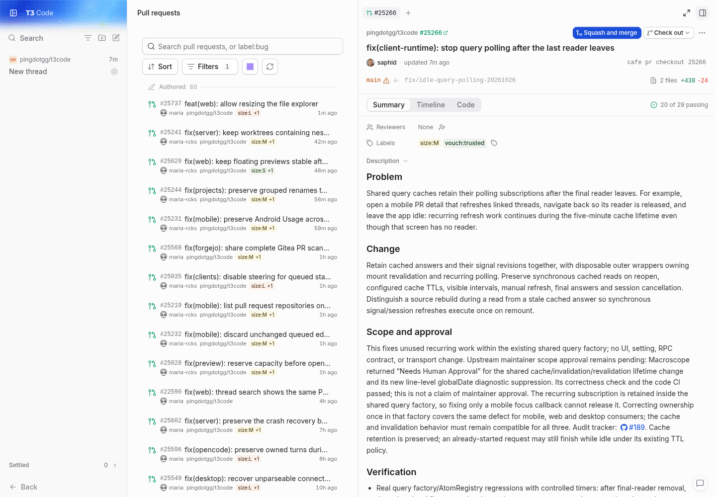 fixed client: leave pr detail and reopen it
