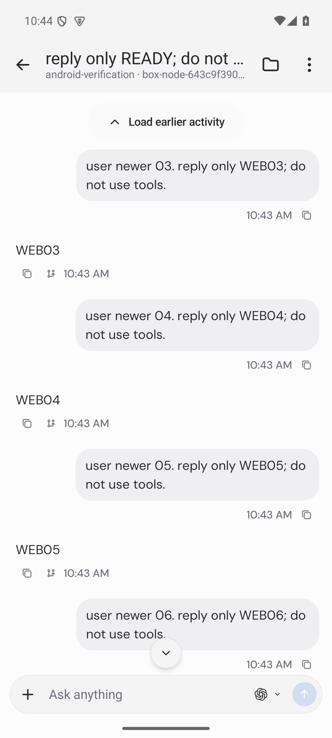 android bounded history starts at user turn 03