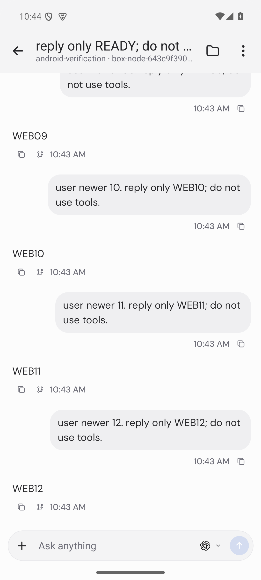 android reopened feed ends at WEB12 without the old marker