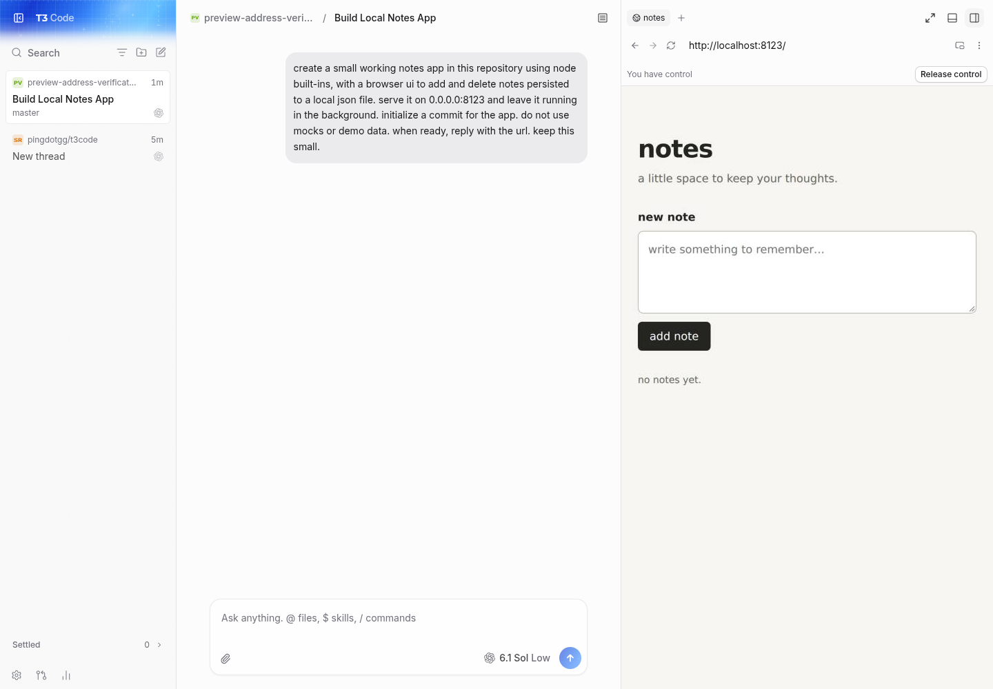 main silently restores the address while preserving the notes page